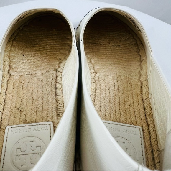 Tory Burch Ivory/Black Benton Color Block Espadrille Jute Nappa Leather - Picture 6 of 10